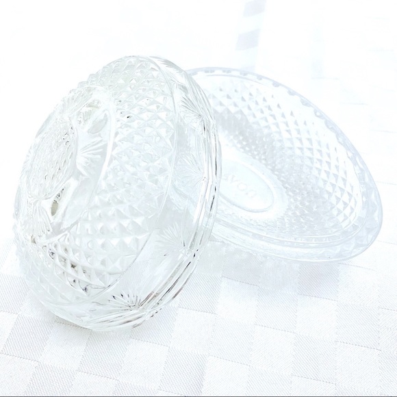 Vintage Avon Fostoria Crystal Egg Shape Dish - Picture 1 of 7